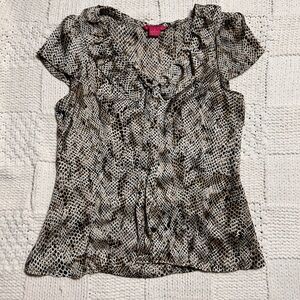 Sunny Leigh Brown Black Snakeskin Blouse
